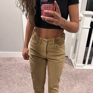 American eagle Tan and cream corduroy pants